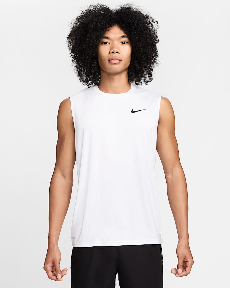 Nike Swim Essential 男子防晒速干无袖上衣 - 白色/黑