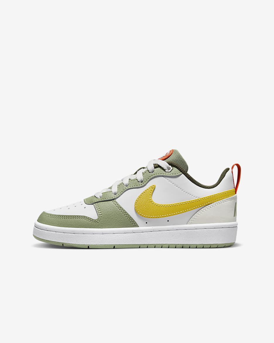 Nike Court Borough Low 2 耐克酷菠萝大童运动鞋 - 山峰白/白色/明亮硫黄色