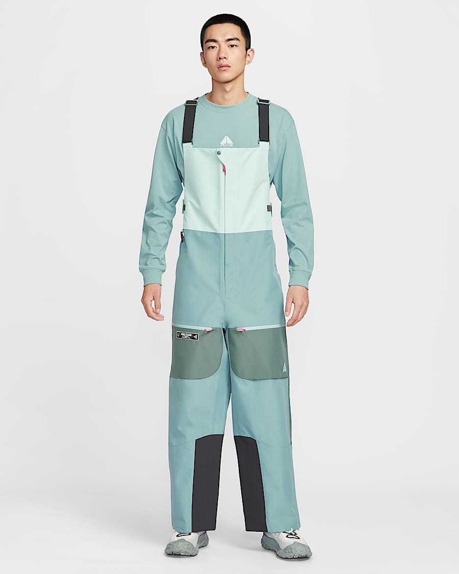 Nike ACG "Mystery Lights" Storm-FIT ADV 2L 男子防风防水背带裤硬壳冲锋裤滑雪裤 - 泡沫薄荷绿/加农绿/土绿/加农绿