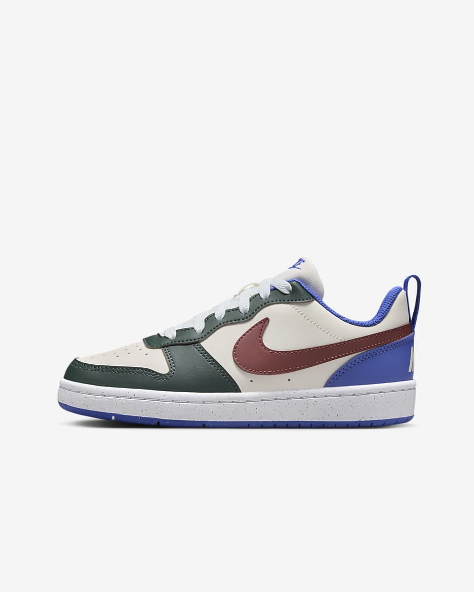 Nike Court Borough Low Recraft 耐克酷菠萝大童运动鞋 - 绿古色/帆白/宇宙蓝/小马棕