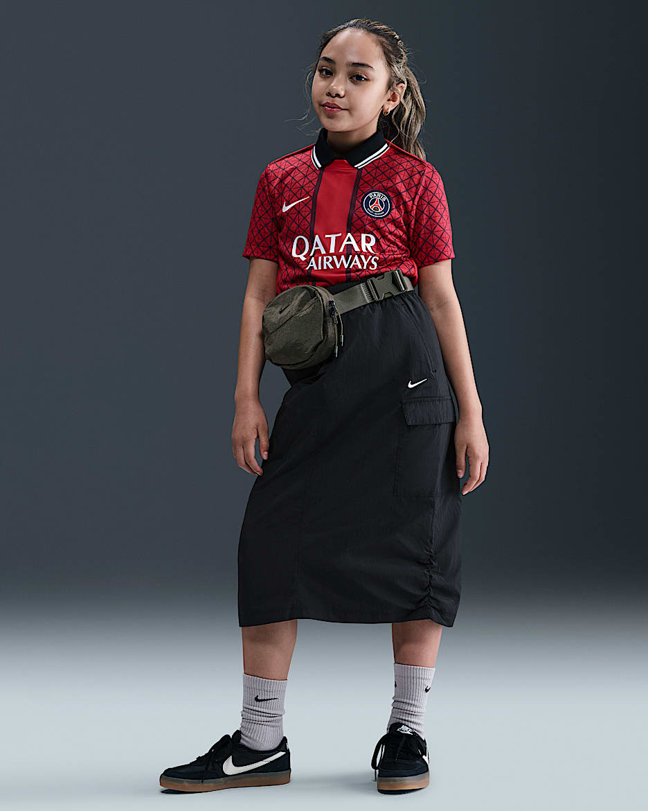 Nike Sportswear 大童（女孩）半身裙 - 黑/白色
