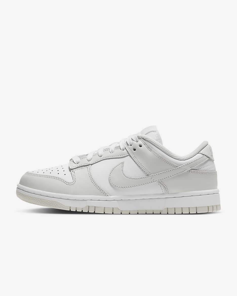 Nike Dunk Low 女子运动鞋复古板鞋 - 白色/白色/尘光子色