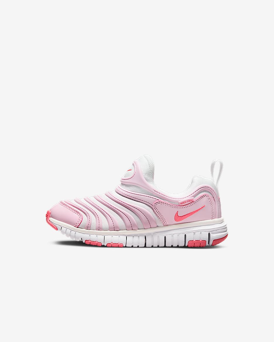 Nike Dynamo Free 耐克毛毛虫幼童一脚蹬易穿脱运动鞋 - 山峰白/泡沫粉/凝视粉
