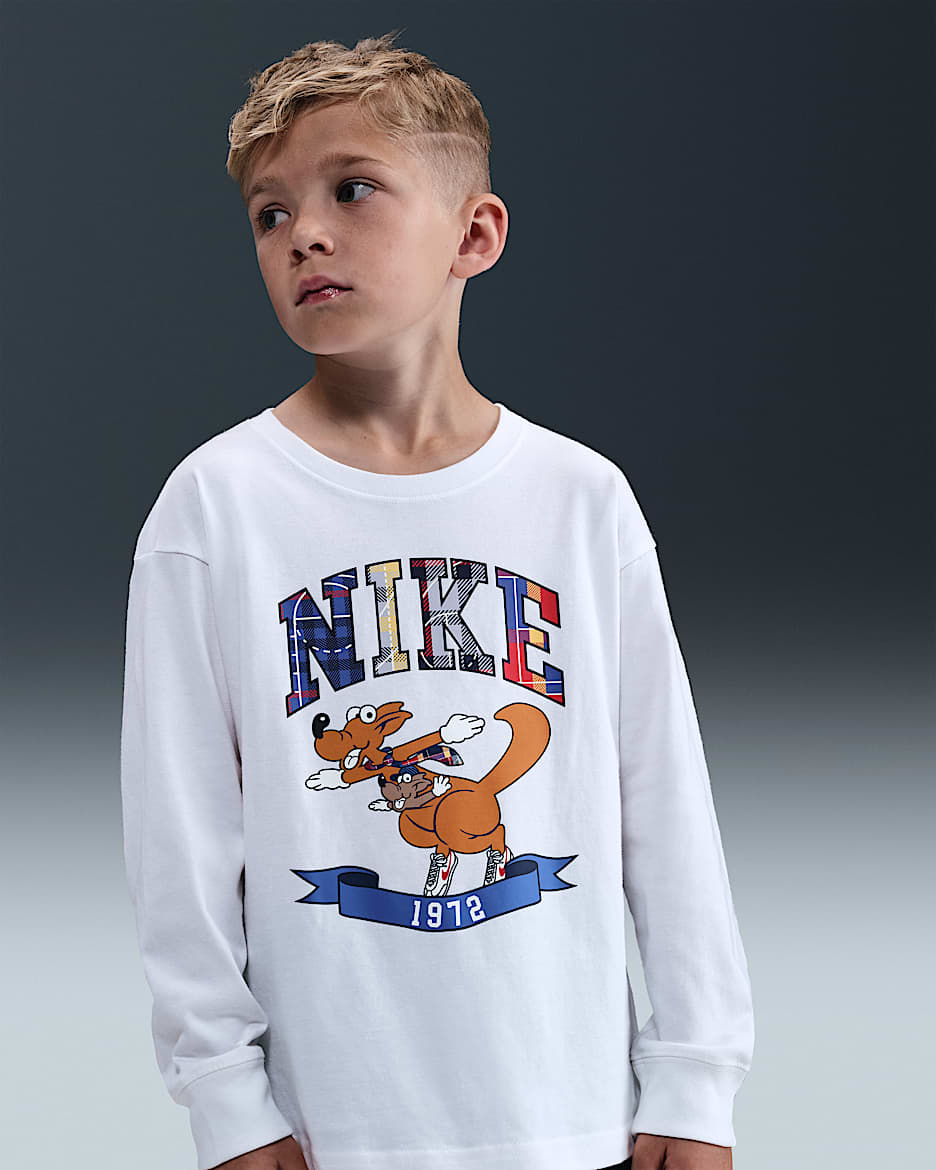 Nike 幼童长袖T恤 - 白色