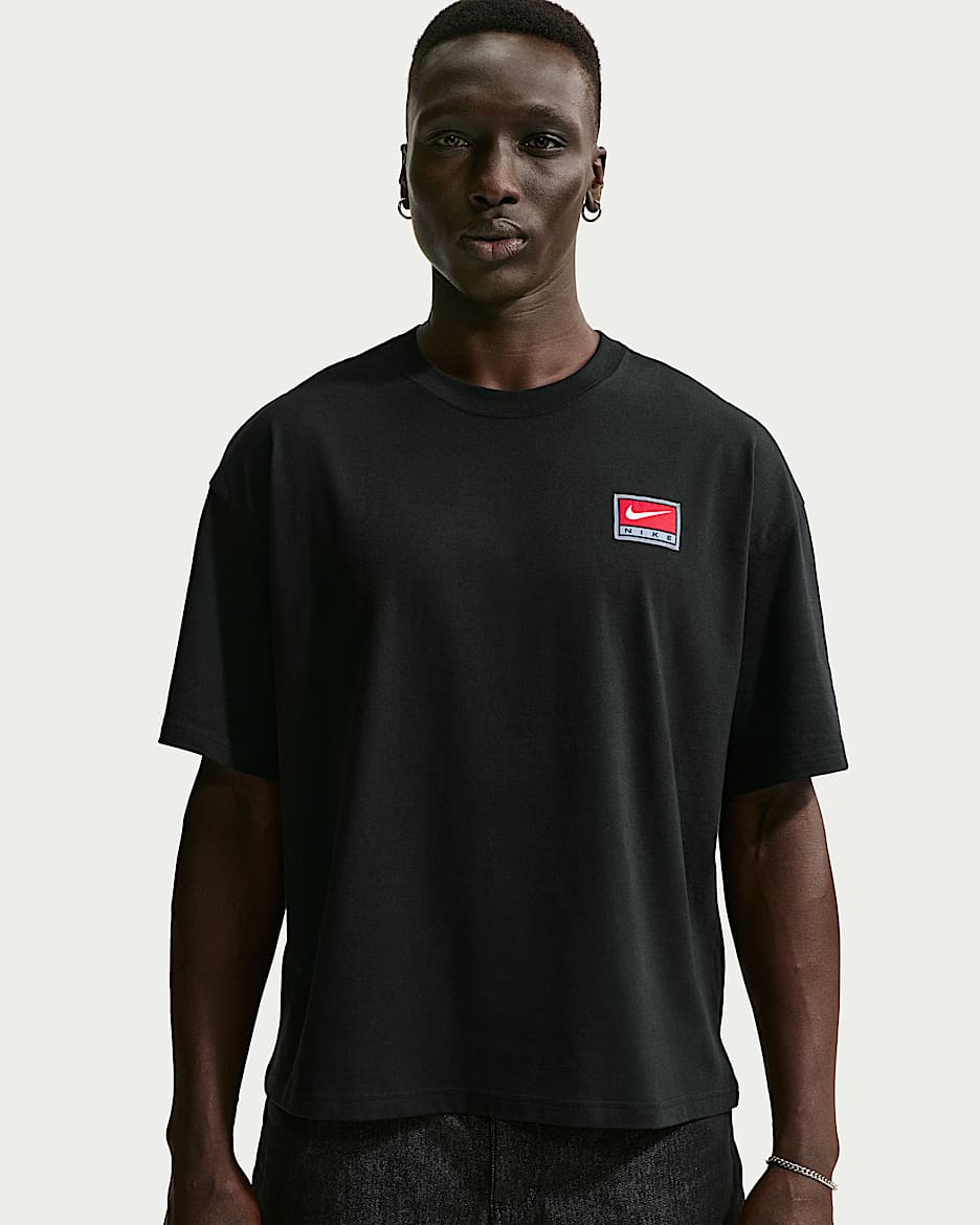 Nike Life 男子短袖宽松针织上衣 - 黑