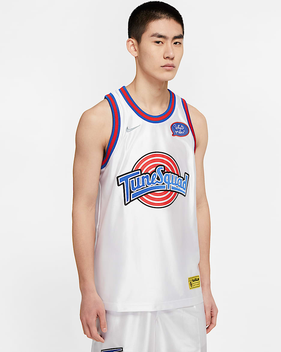 LeBron x Tune Squad Nike DNA 男子球衣 - 白色/冷灰