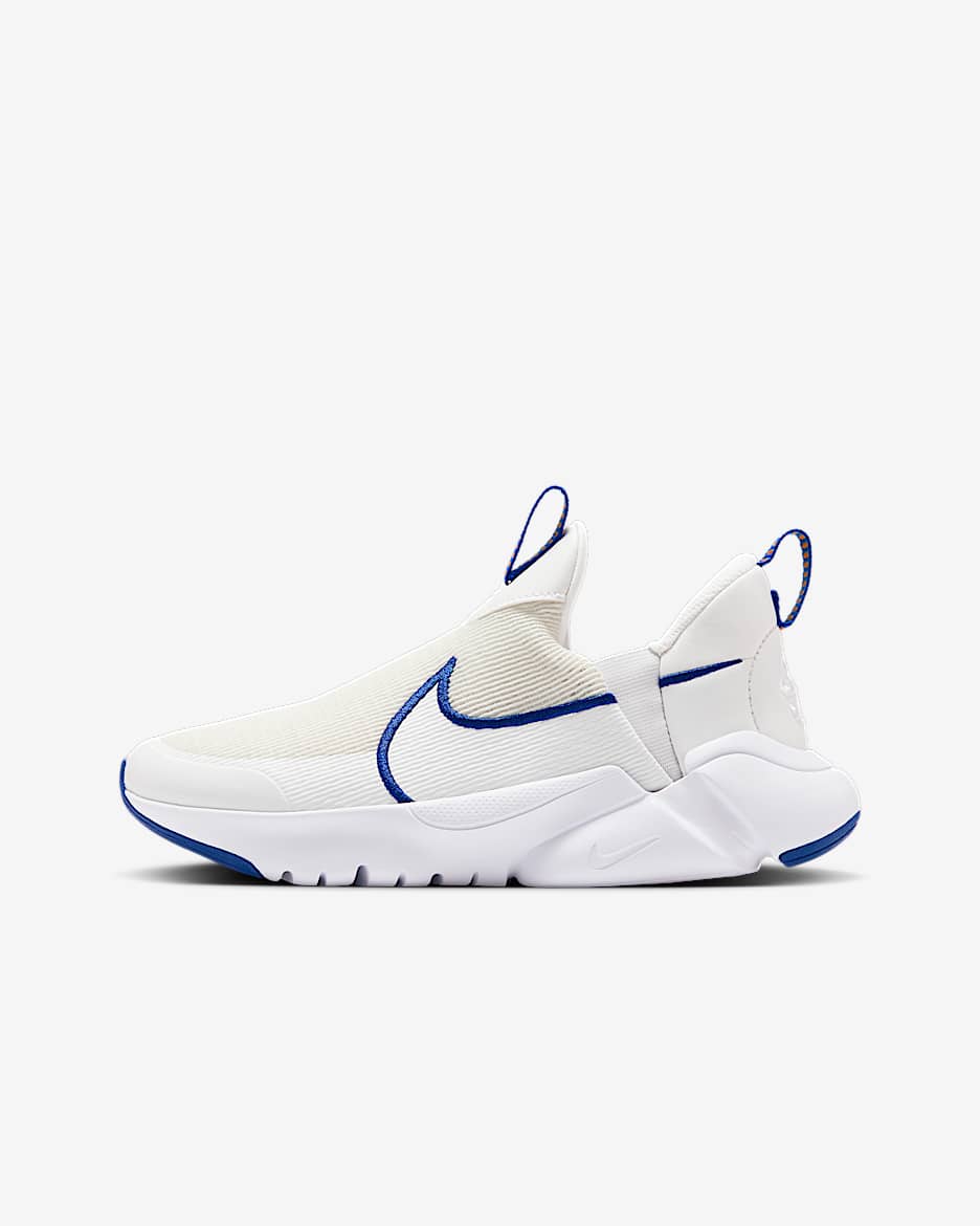 Nike Flex Plus 2 大童一脚蹬跑步鞋 - 山峰白/皇家蓝/橘皮黄/白色