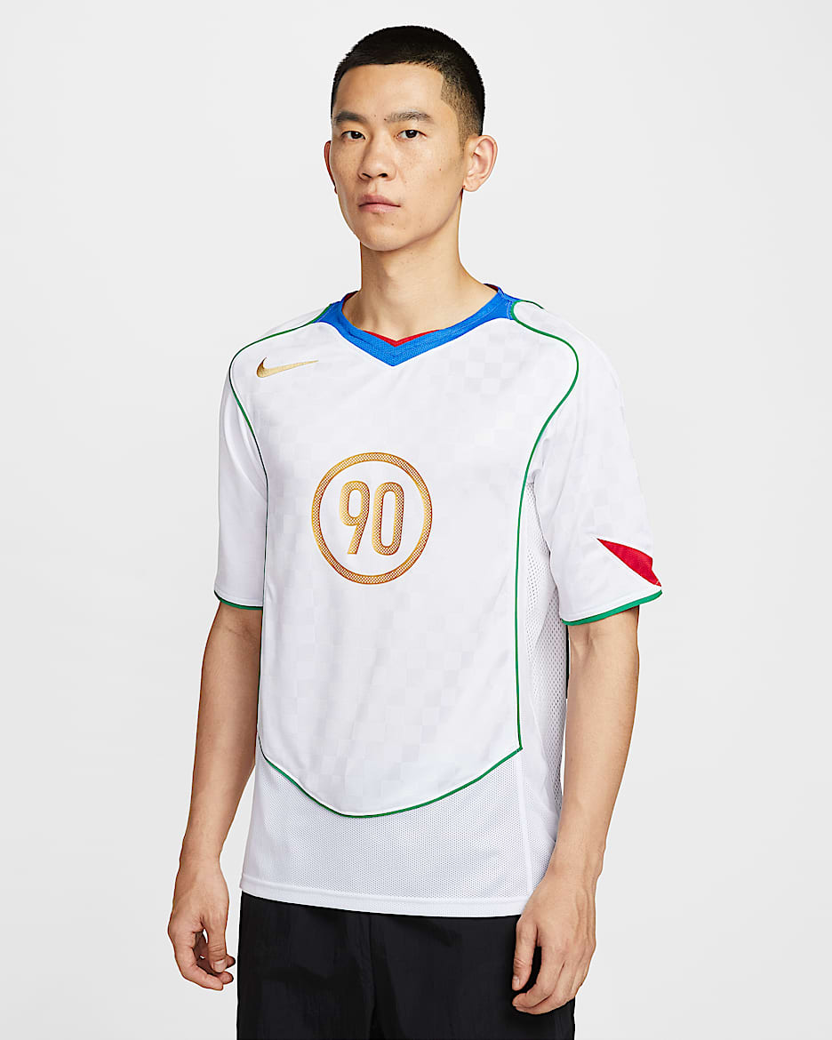 Nike Total 90 Dri-FIT 男子速干足球球衣 - 白色/意大利蓝/运动红/金属色