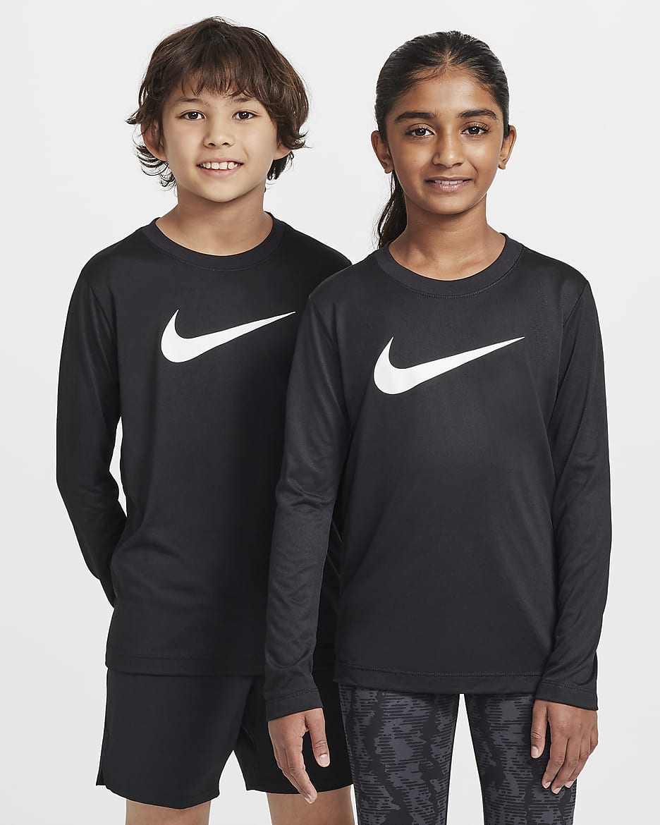 Nike Legend Dri-FIT 大童透气速干长袖T恤 - 黑