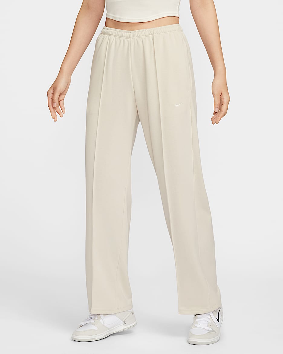Nike Sportswear Chill Terry 女子中腰法式毛圈运动裤 - 浅土褐/帆白