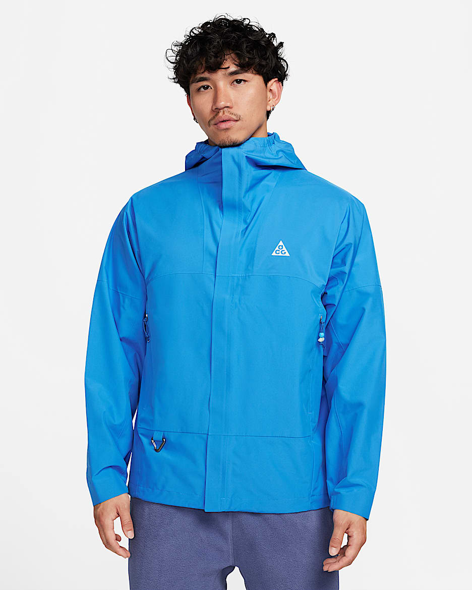 Nike ACG Storm-FIT "Cascade Rains" 男子防风拒水全长拉链开襟夹克 - 浅清透蓝/山峰白