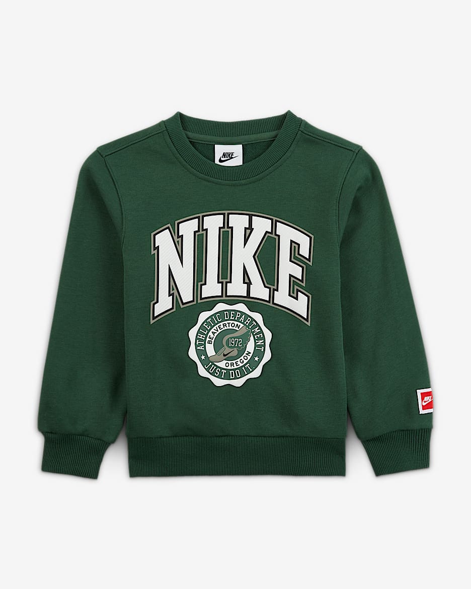 Nike Sportswear 幼童印花圆领上衣 - 冷杉绿