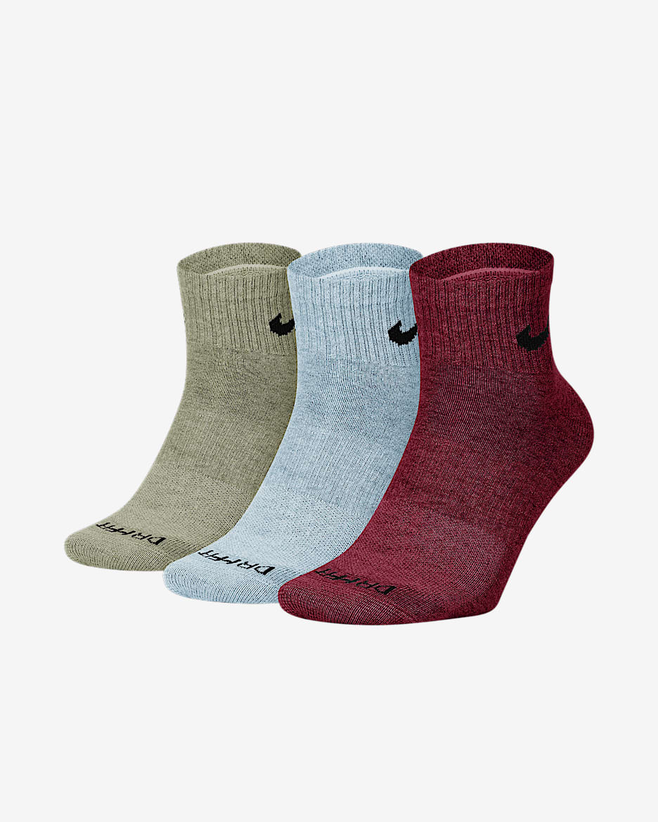 Nike Everyday Plus Lightweight 速干训练短袜（3 双） - 多色