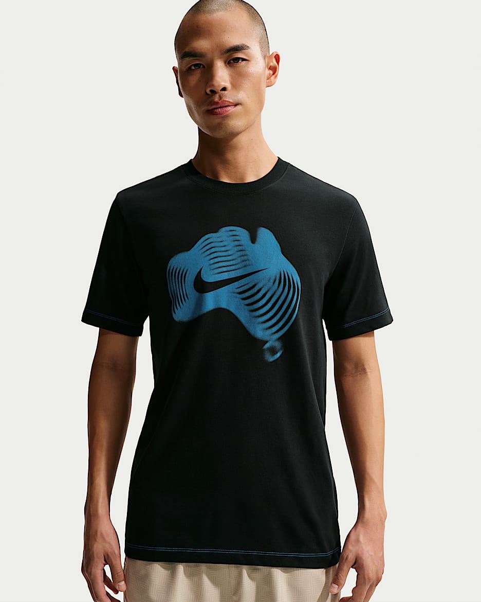 NikeCourt Dri-FIT 男子速干网球T恤 - 暗蓝黑/清透蓝