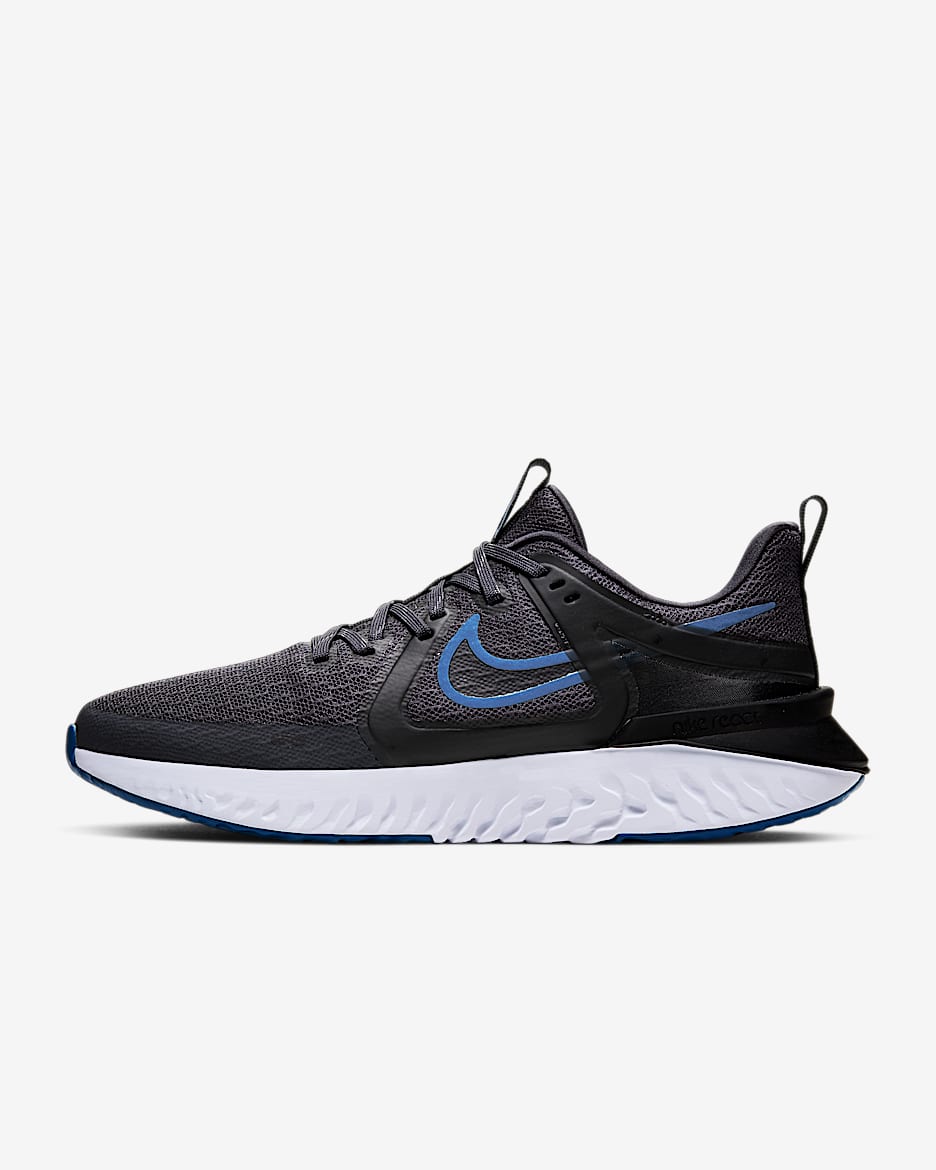 Nike Legend React 2 男子跑步鞋 - 铁架黑/黑/枪灰色/山脉蓝