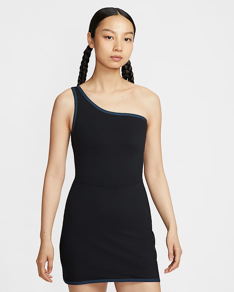 Nike One Dri-FIT 女子速干连衣裙 - 黑/军械深海蓝/黑