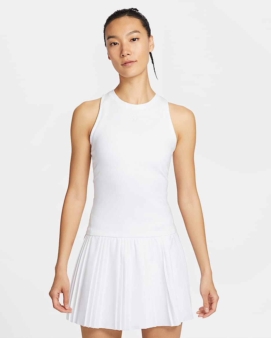 NikeCourt Advantage Dri-FIT 女子速干网球背心 - 白色/白色