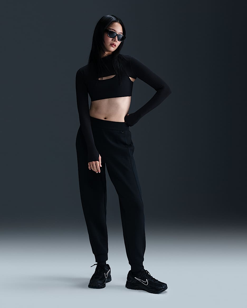 Nike 24.7 ImpossiblySoft Dri-FIT 女子速干中腰九分裤 - 黑/黑/暗烟灰