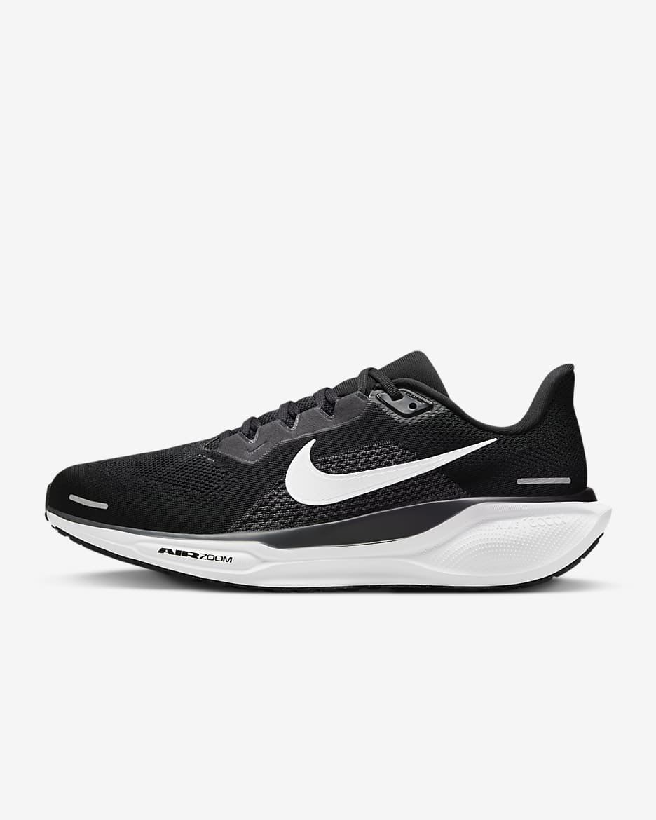 Nike Pegasus 41 耐克飞马男子公路跑步鞋（宽版） - 黑/煤黑/白色