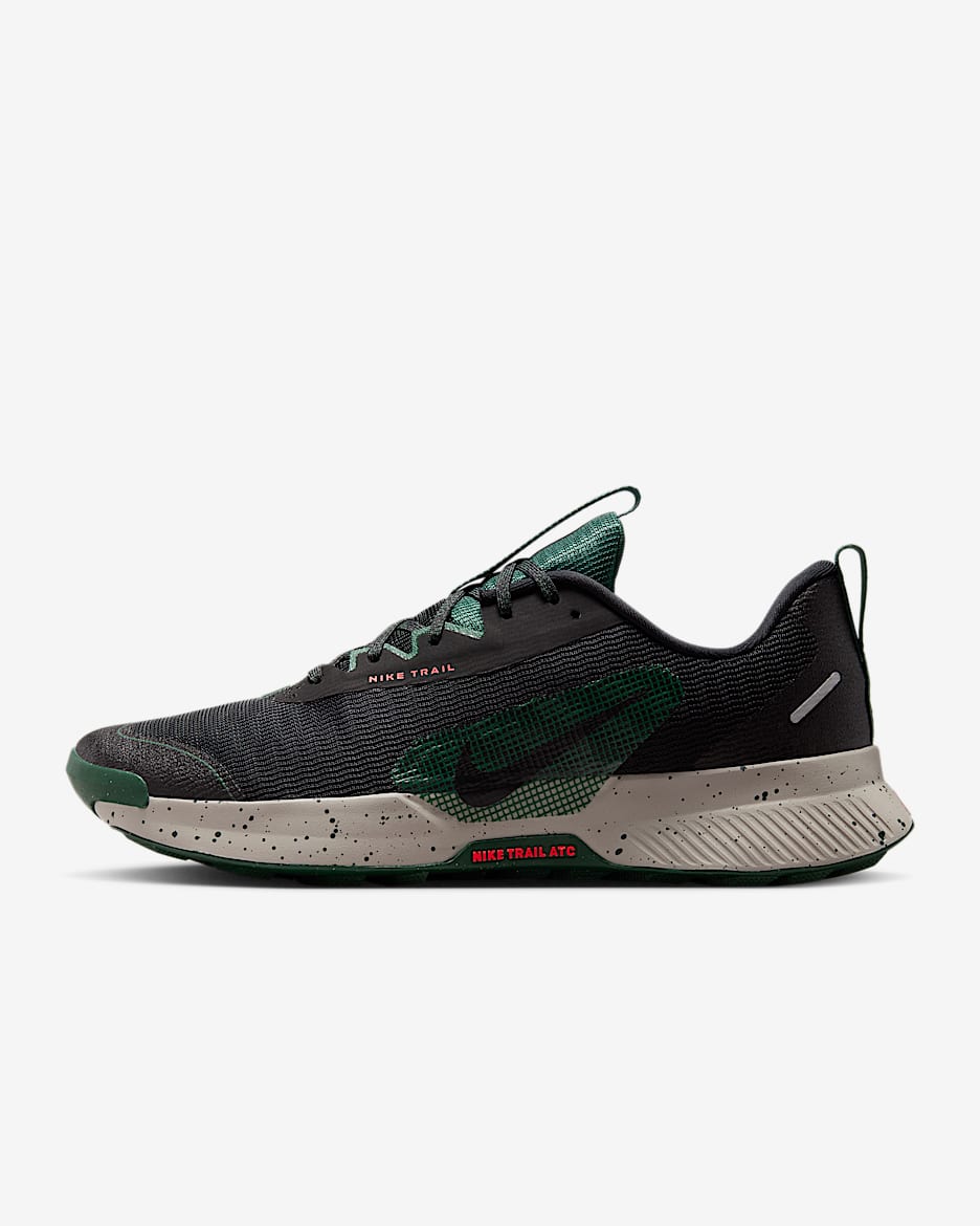 Nike Juniper Trail 3 男子越野跑步鞋 - 黑/冷杉绿/亮深红/黑