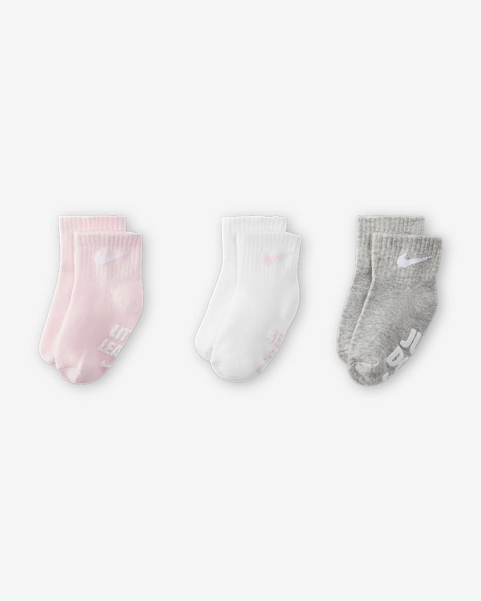 Nike Verbiage 婴童运动短袜 (3 双) - 泡沫粉