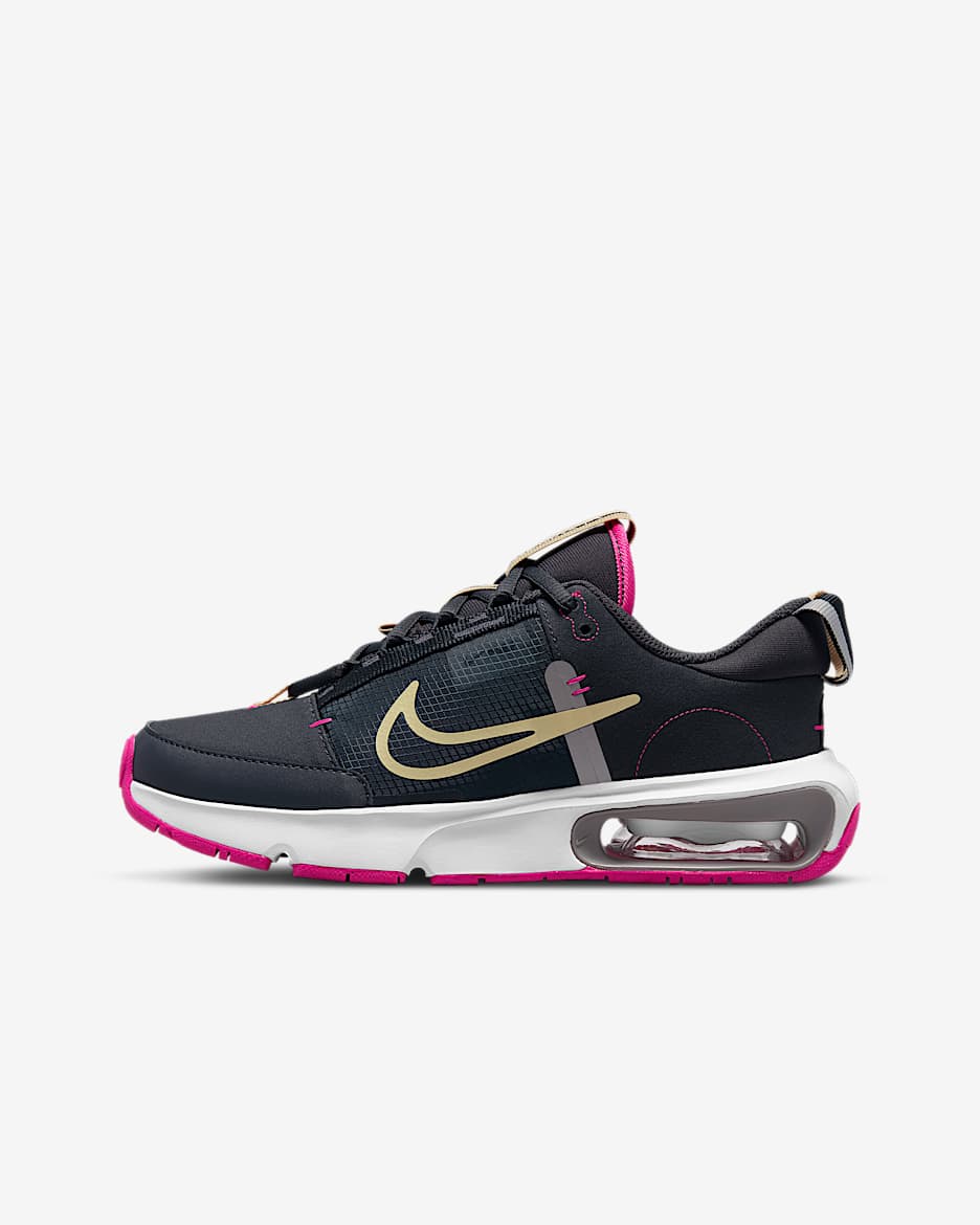 Nike Air Max INTRLK SE (GS) 大童运动童鞋 - 灰黑/深粉/山峰白/金属耀眼金