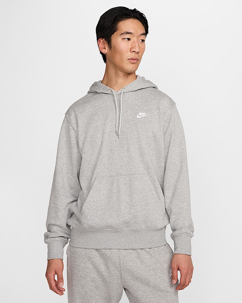 Nike Club 男子针织套头连帽衫 - 调色暗灰/浅烟灰/白色