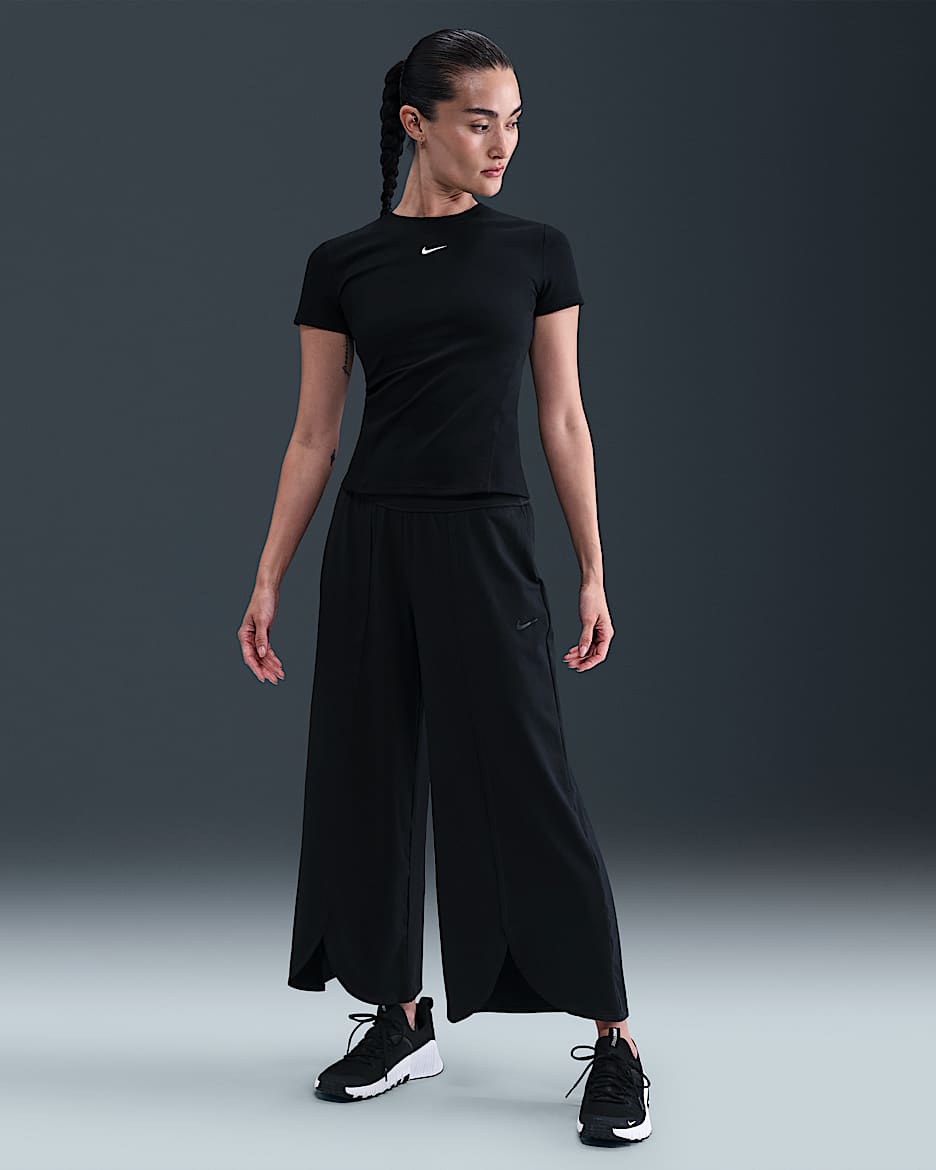 Nike One Relaxed Dri-FIT 女子速干高腰长裤 - 黑/暗烟灰