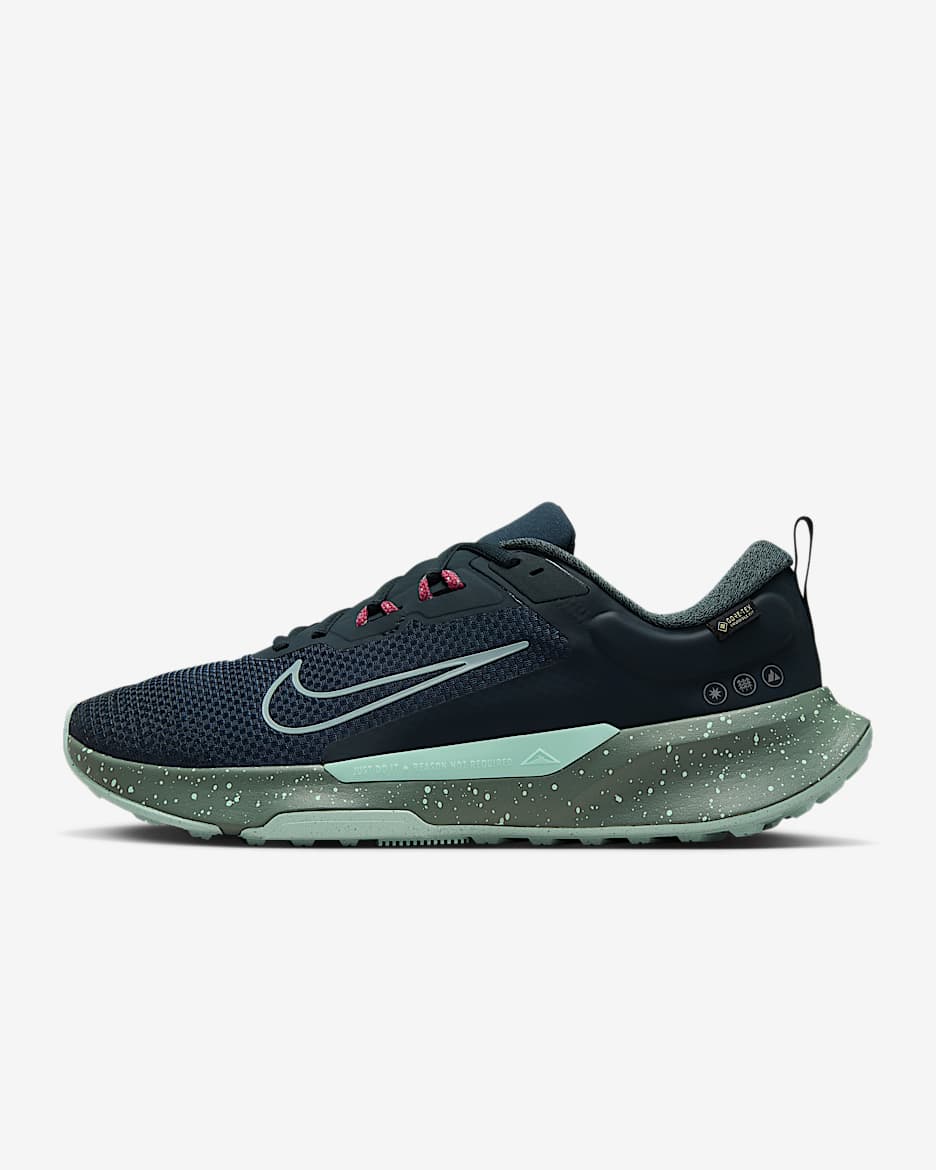 Nike Juniper Trail 2 GORE-TEX 男子防水越野跑步鞋 - 海藻绿/土绿/透明粉/泡沫薄荷绿