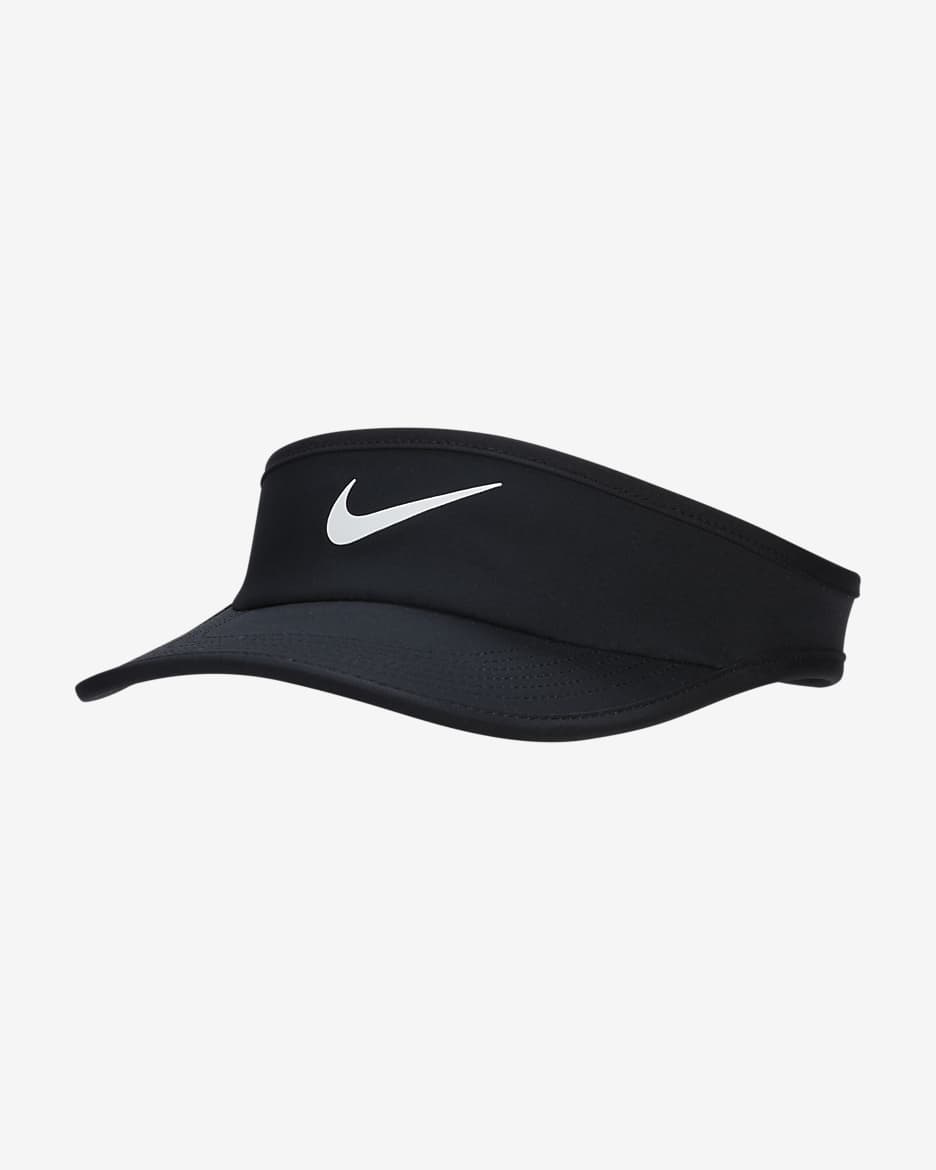 Nike Dri-FIT Ace Swoosh 大童速干遮阳帽 - 黑/黑/白色