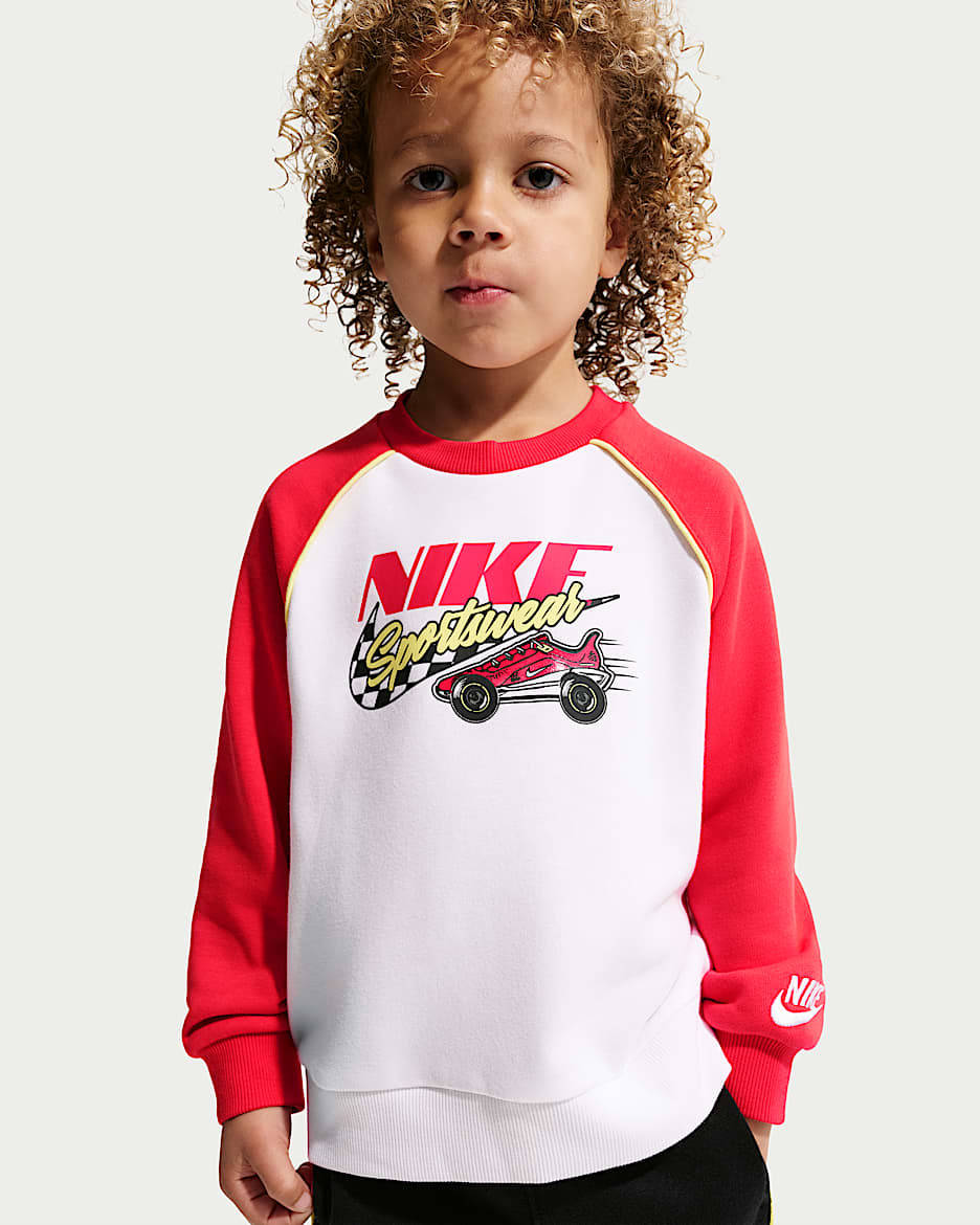 Nike Sportswear Victory Lap 婴童针织圆领上衣 - 白色/红色/黄色/黑