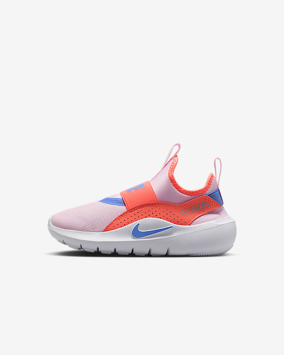 Nike Flex Runner 4 幼童一脚蹬运动鞋 - 泡沫粉/亮橙/白色/脉冲宝石蓝
