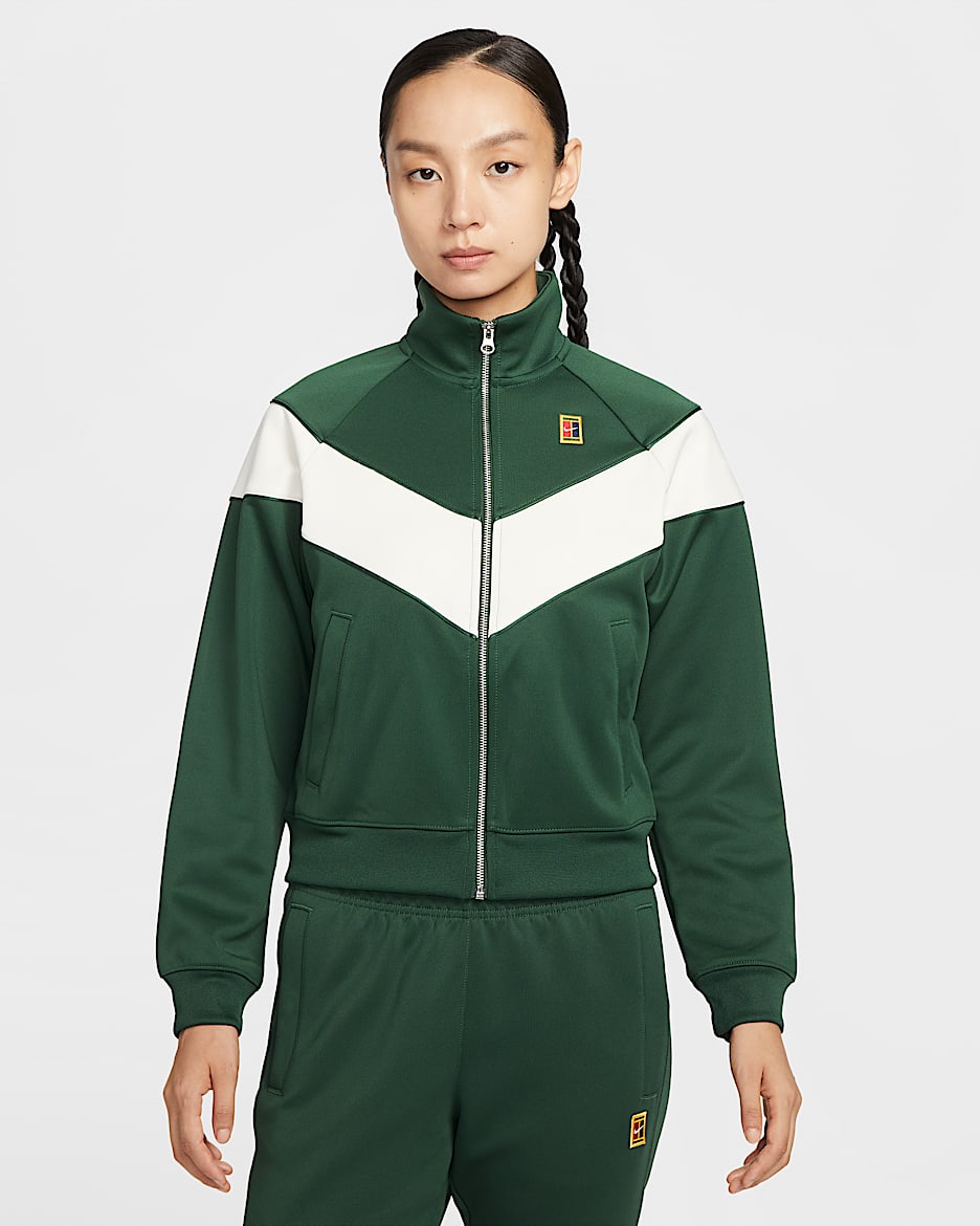 NikeCourt Heritage Windrunner 女子网球夹克 - 冷杉绿
