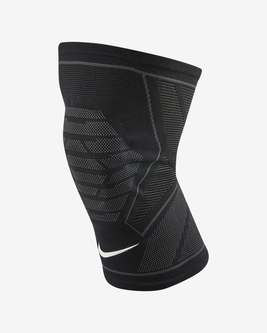 Nike Pro 速干训练针织膝盖护套（1 只） - 黑/煤黑/白色