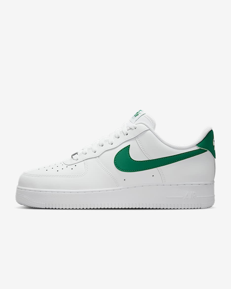 Nike Air Force 1 '07 男子空军一号运动鞋板鞋 - 白色/孔雀绿