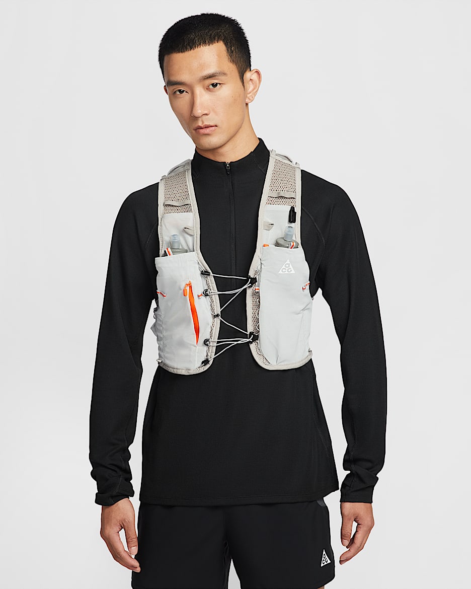 Nike ACG Goat 速干越野跑步水袋马甲 - 雾灰/安全橙/山峰白