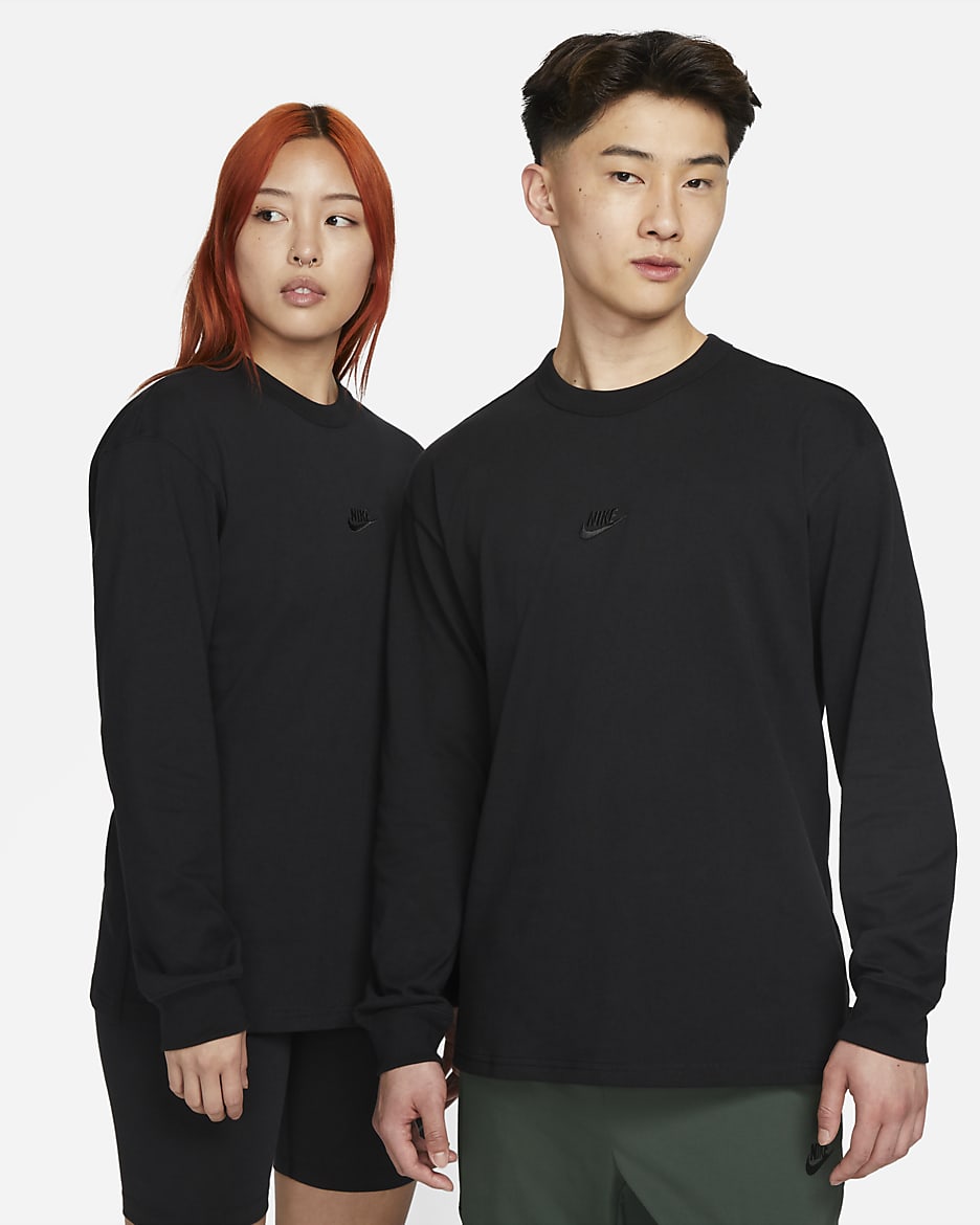 Nike Sportswear Premium Essentials 男子长袖T恤 - 黑/黑