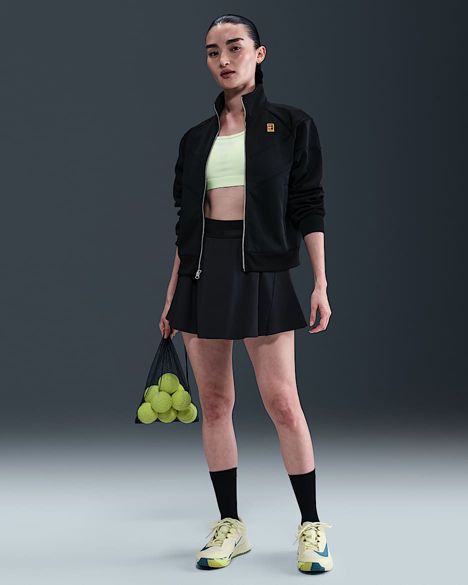 NikeCourt Advantage Dri-FIT 女子速干网球半身裙 - 黑/黑