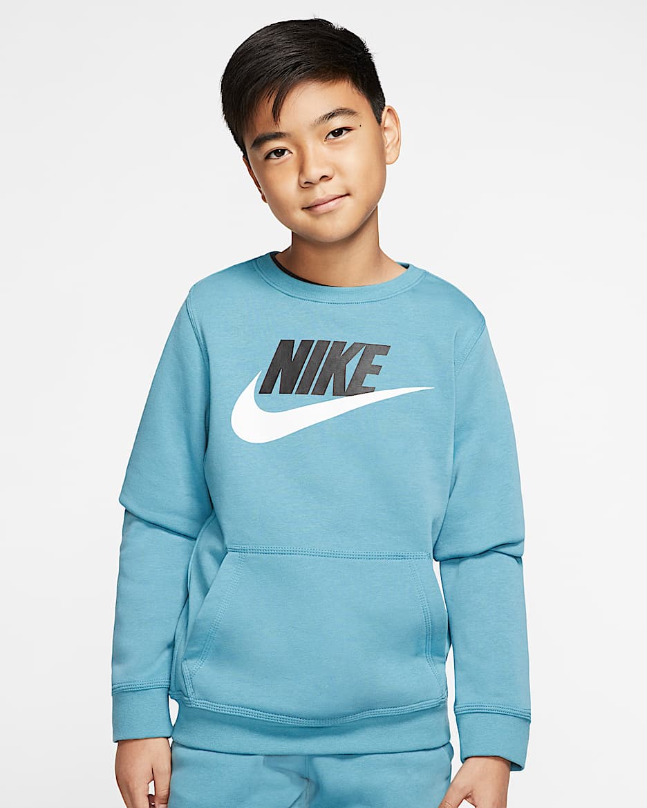 Nike Sportswear Club Fleece 大童(男孩)圆领上衣 - 蔚蓝