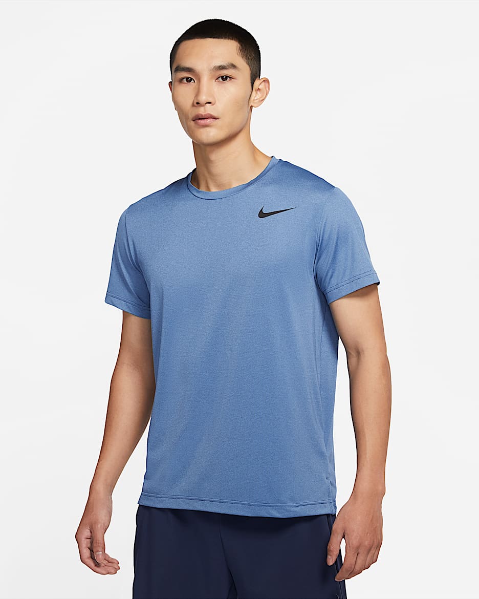 Nike Pro Dri-FIT 男子短袖训练上衣 - 神秘深海蓝/石蓝/调色/黑