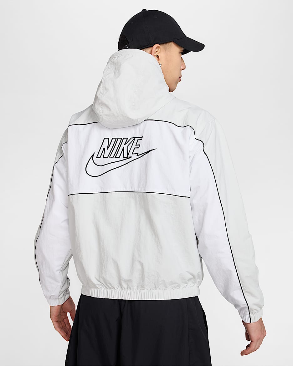 Nike Club 男子连帽复古夹克 - 尘光子色/白色/白色