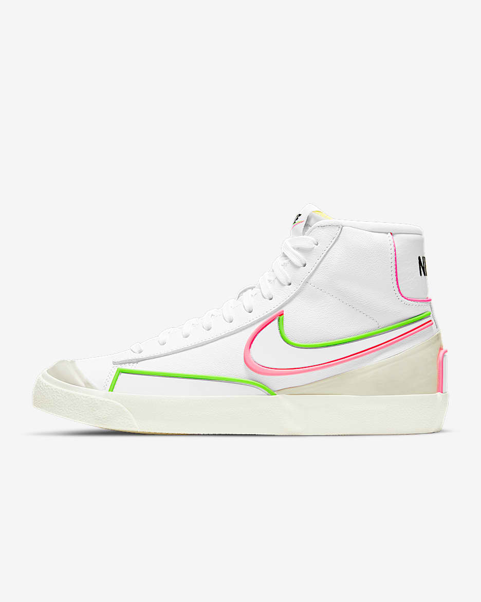 Nike Blazer Mid '77 Infinite 女子运动鞋 - 白色/落日红/椰奶色/电子绿