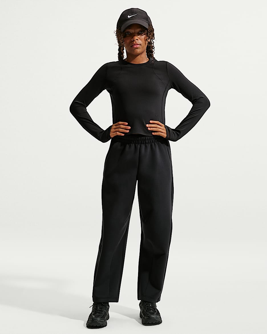 Nike MAVN Therma-FIT 耐克好动心系列大童（女孩）薄绒长裤 - 黑/黑/黑