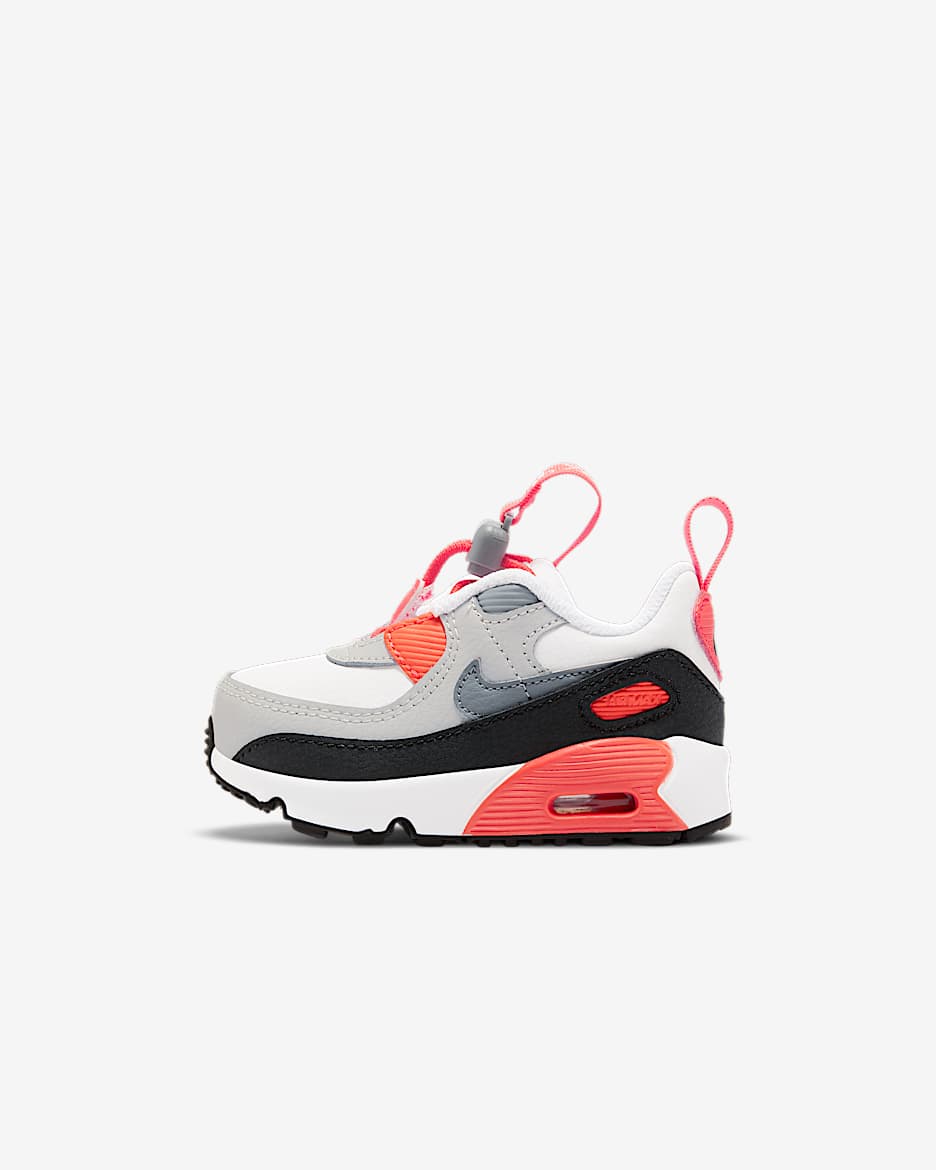 Nike Air Max 90 Toggle (TD) 婴童运动童鞋 - 白色/浅灰/黑/冷灰