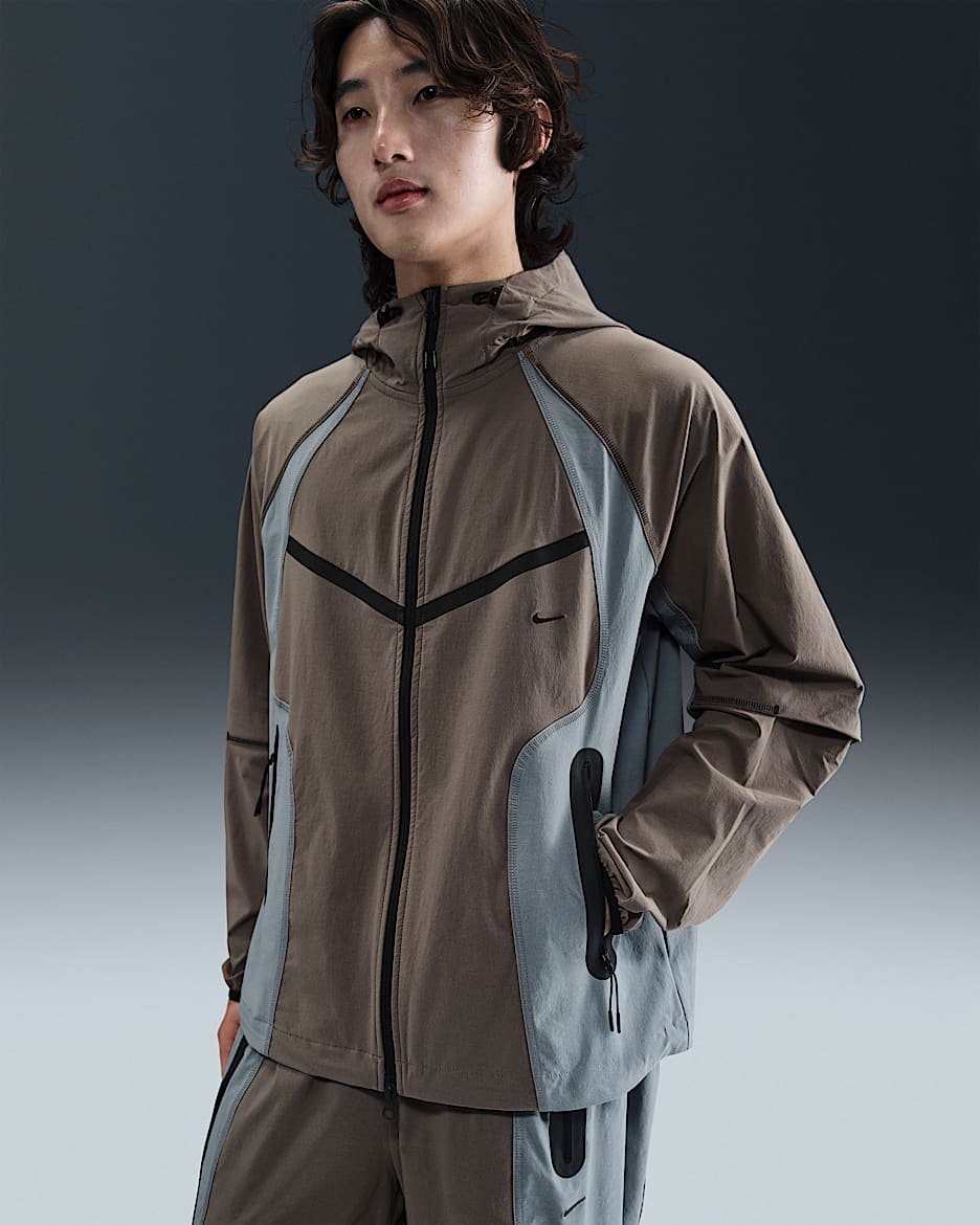 Nike Tech 男子梭织撞色宽松夹克 - 洞穴石色/冷灰/黑