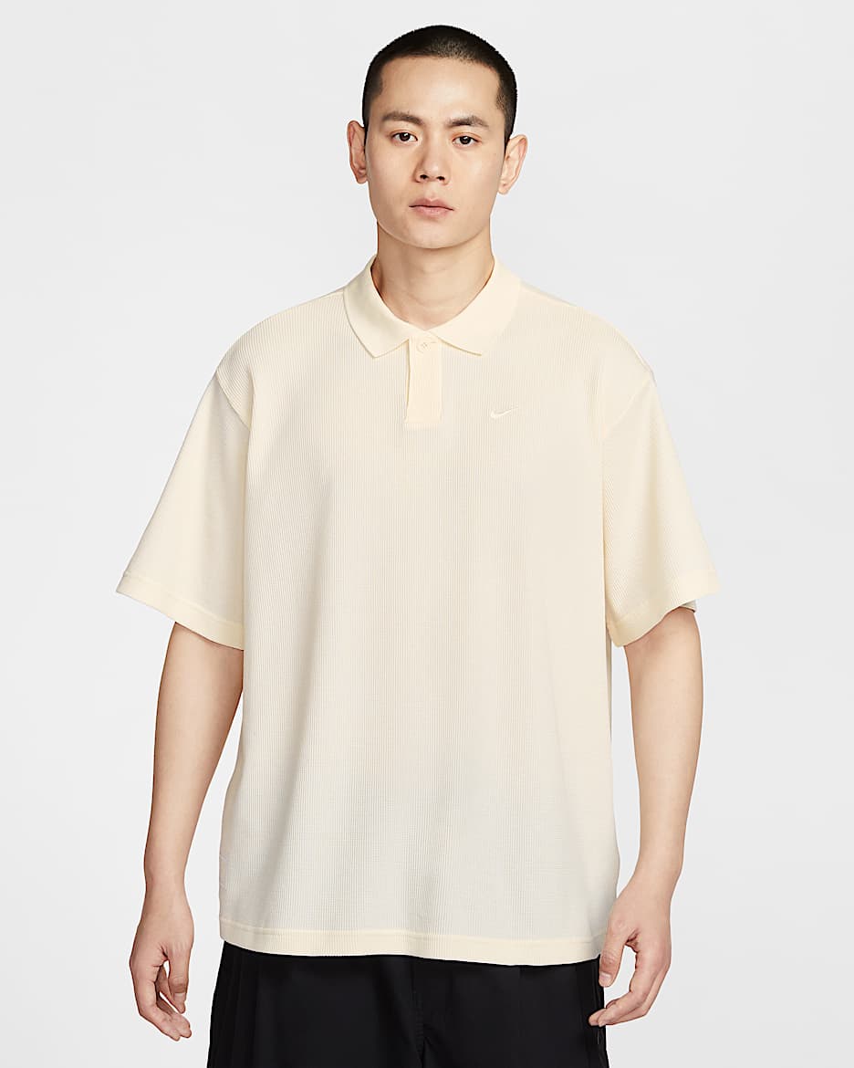 Nike Club 男子 Oversize 风翻领T恤 - 淡象牙白