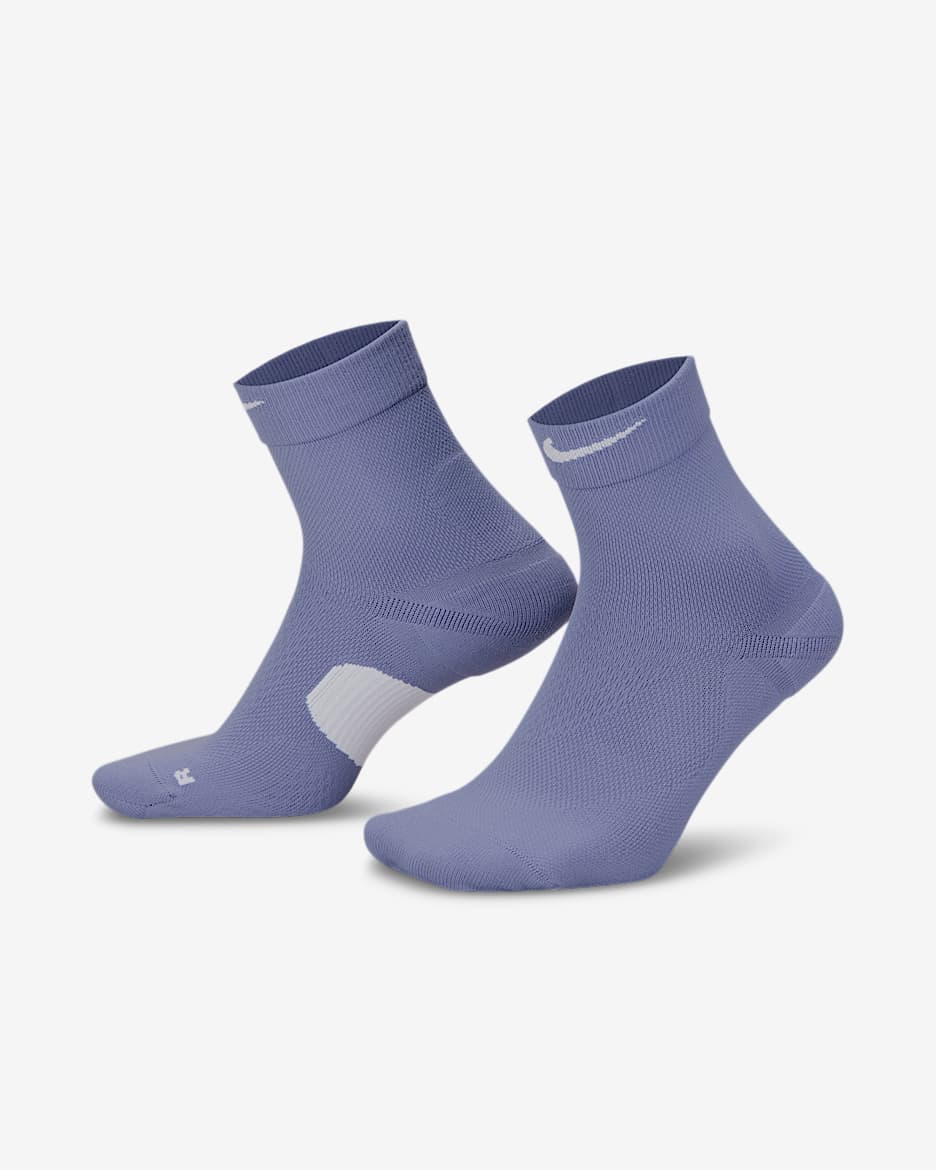 Nike Running Midweight Micro Crew 速干运动短袜（1 双） - 世界靛青/白色