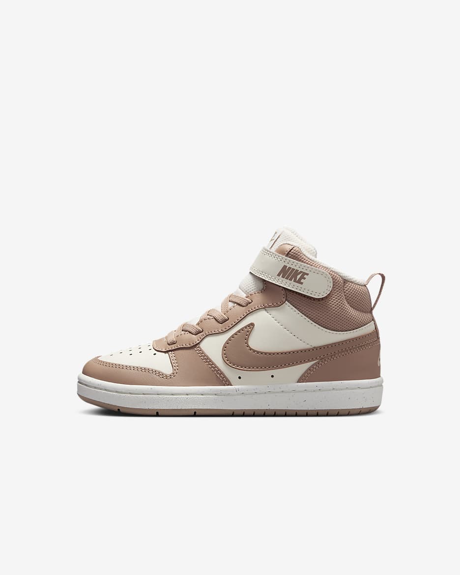 Nike Court Borough Mid 2 耐克酷菠萝幼童运动鞋 - 淡象牙白/帆白/麻黄