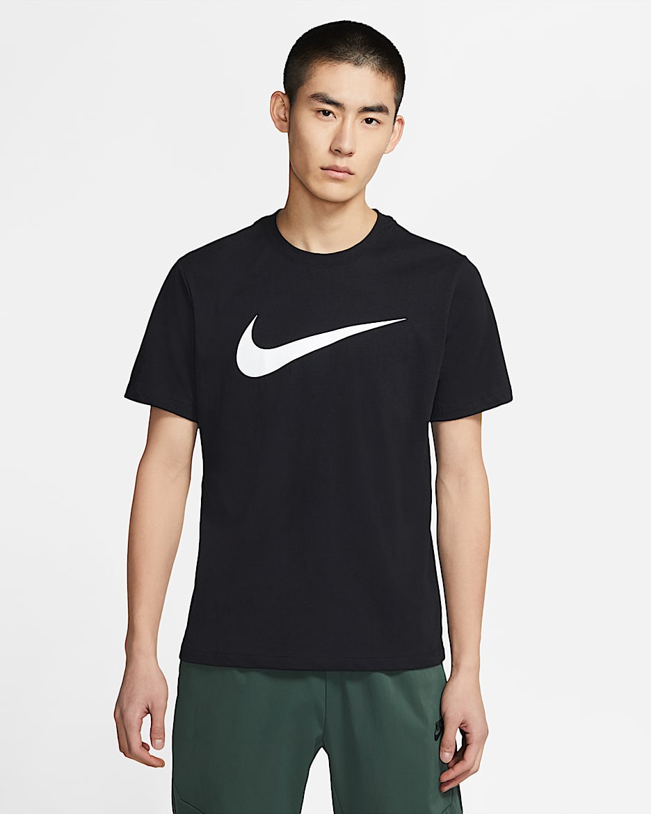 Nike Sportswear Swoosh 男子T恤 - 黑/白色