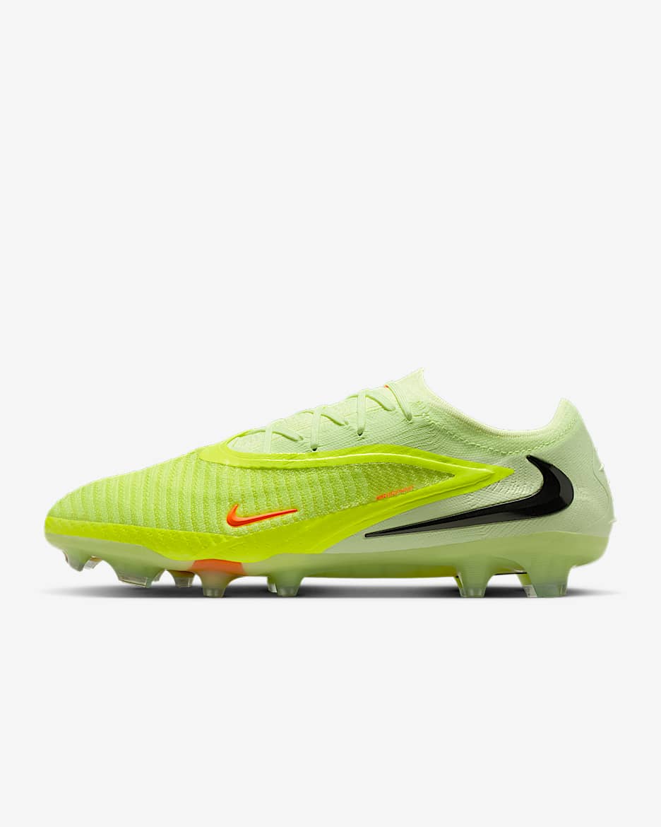 Nike Phantom 6 Low Elite 耐克暗煞系列男/女 FG 天然硬质草地低帮足球鞋 - 橙红/亮石灰色/黑